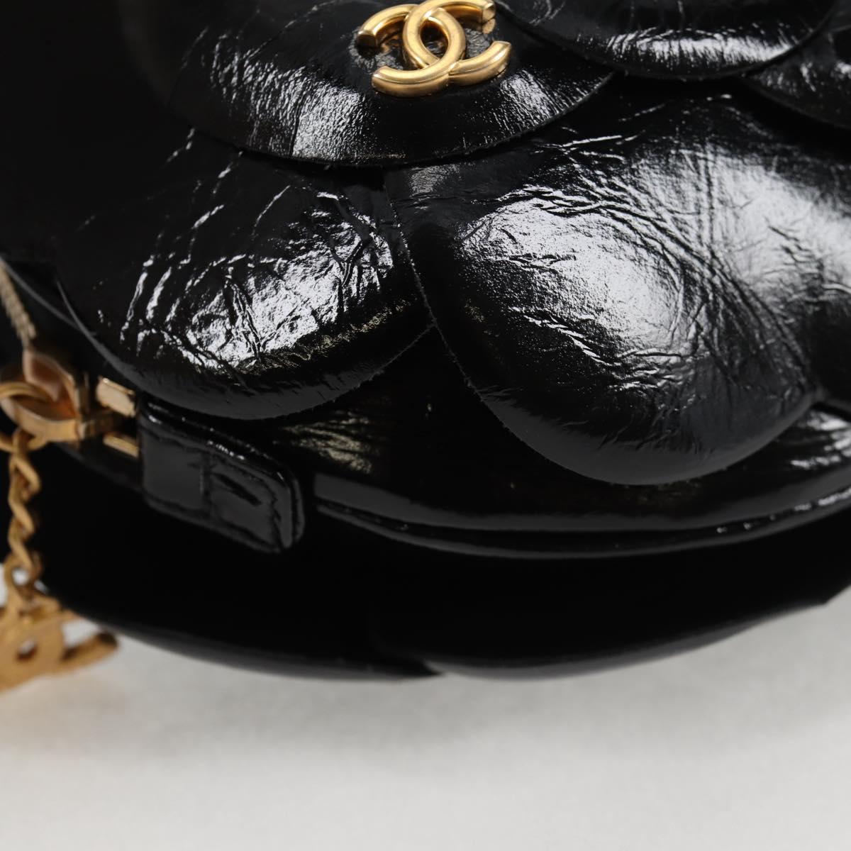Chanel Black Patent Leather Camélia