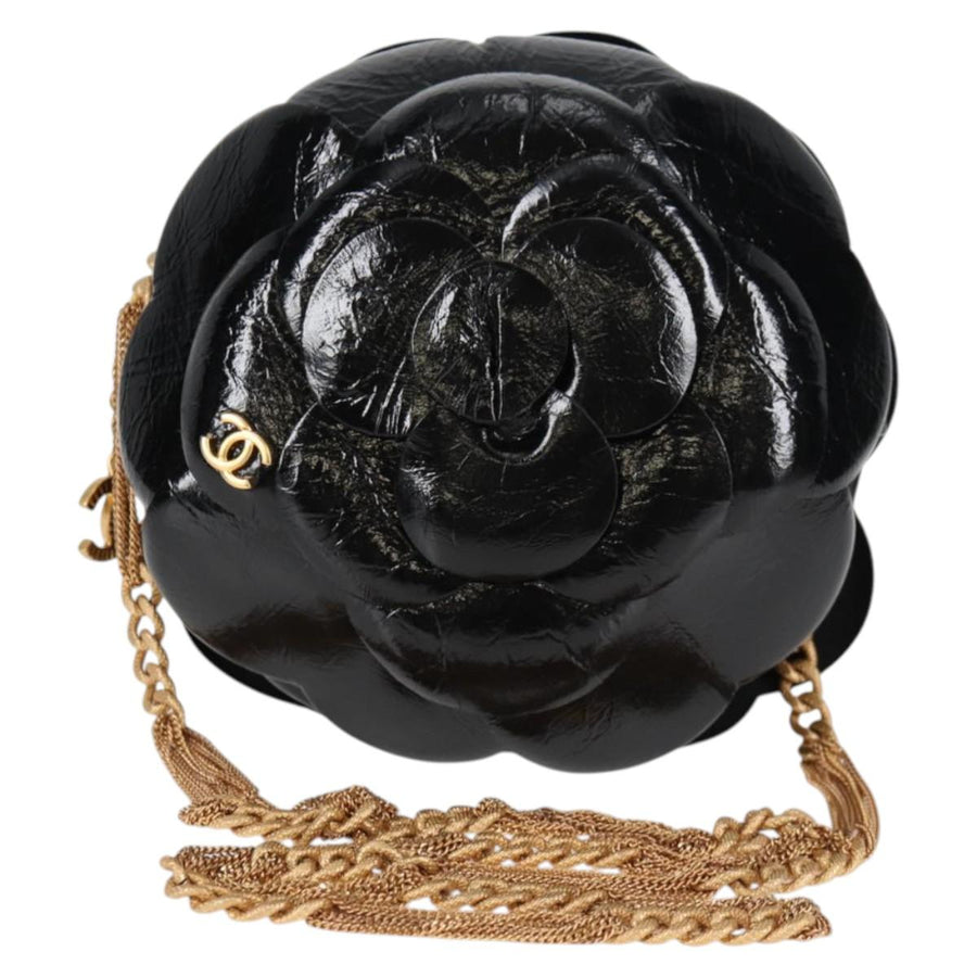 Chanel Black Patent Leather Camélia