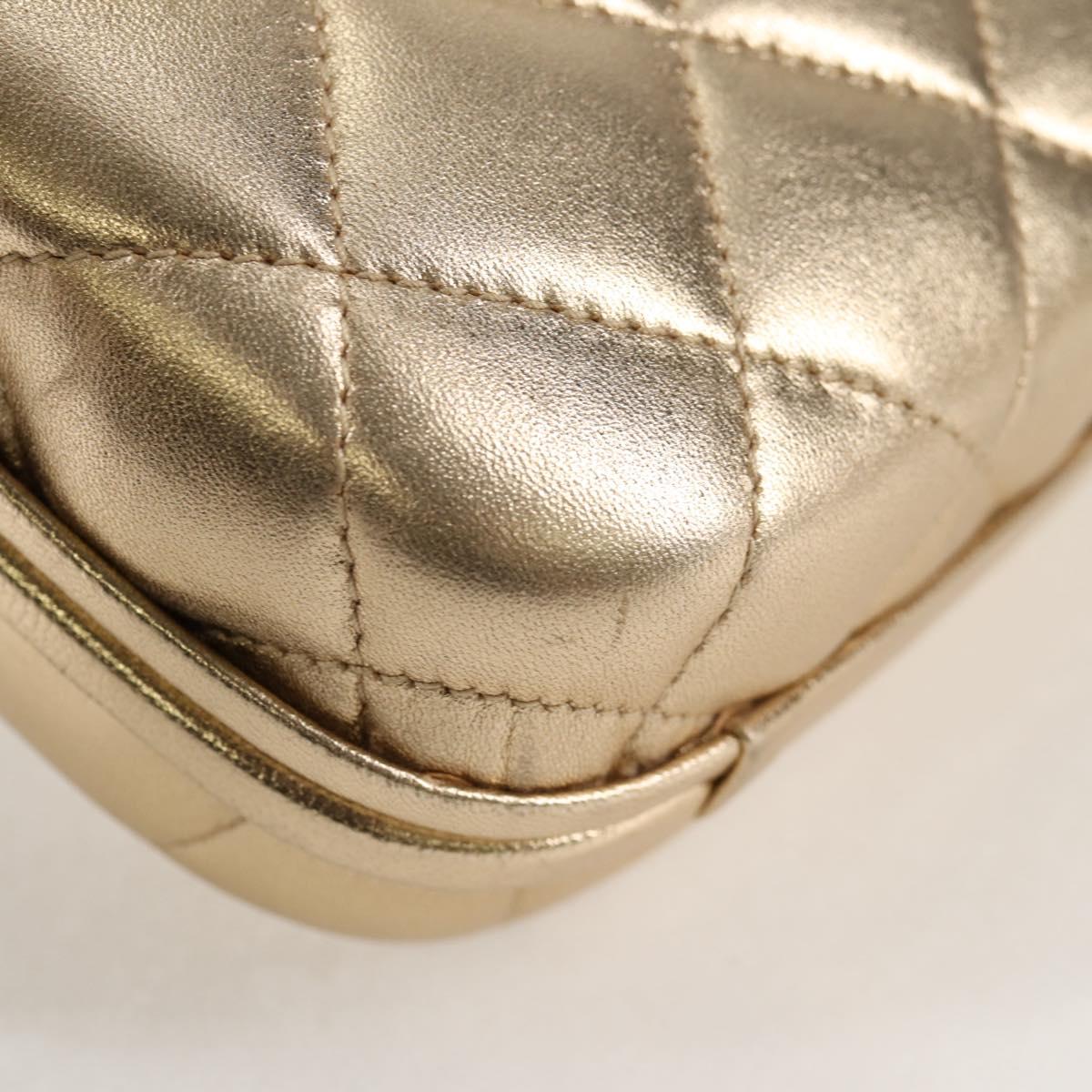 Chanel Gold Leather Logo Cc