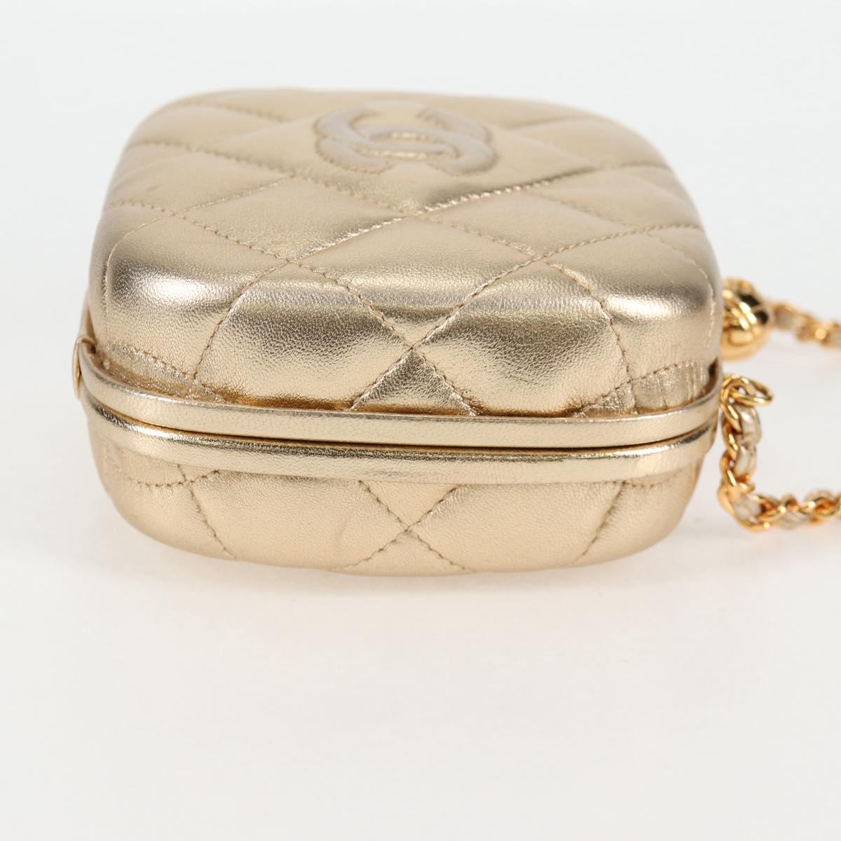 Chanel Gold Leather Logo Cc