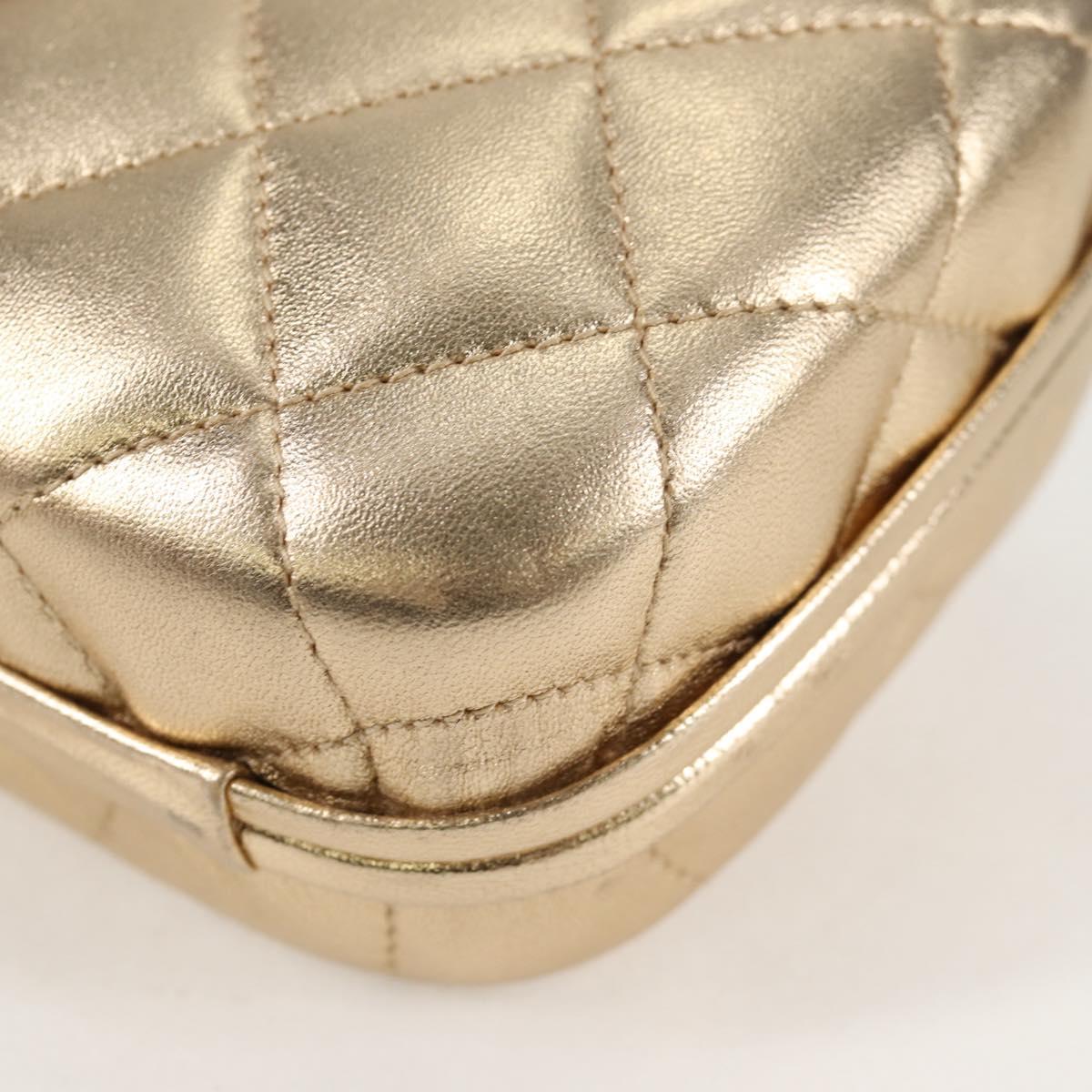 Chanel Gold Leather Logo Cc