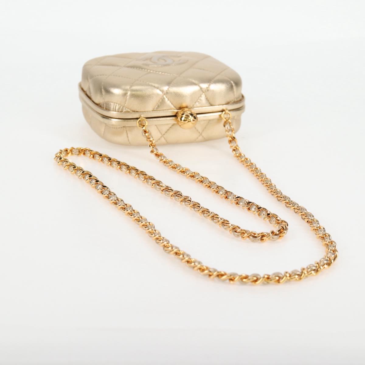 Chanel Gold Leather Logo Cc