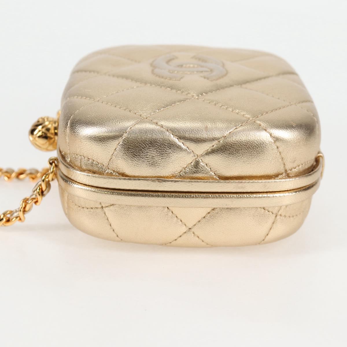 Chanel Gold Leather Logo Cc
