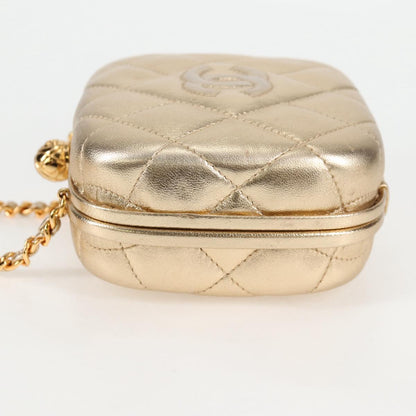 Chanel Gold Leather Logo Cc