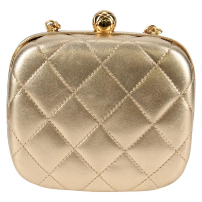 Chanel Gold Leather Logo Cc