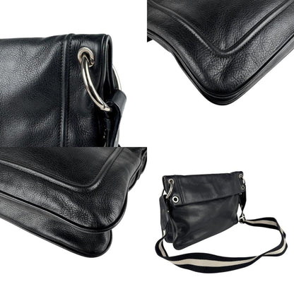Bally Black Canvas, Leather Shoulder