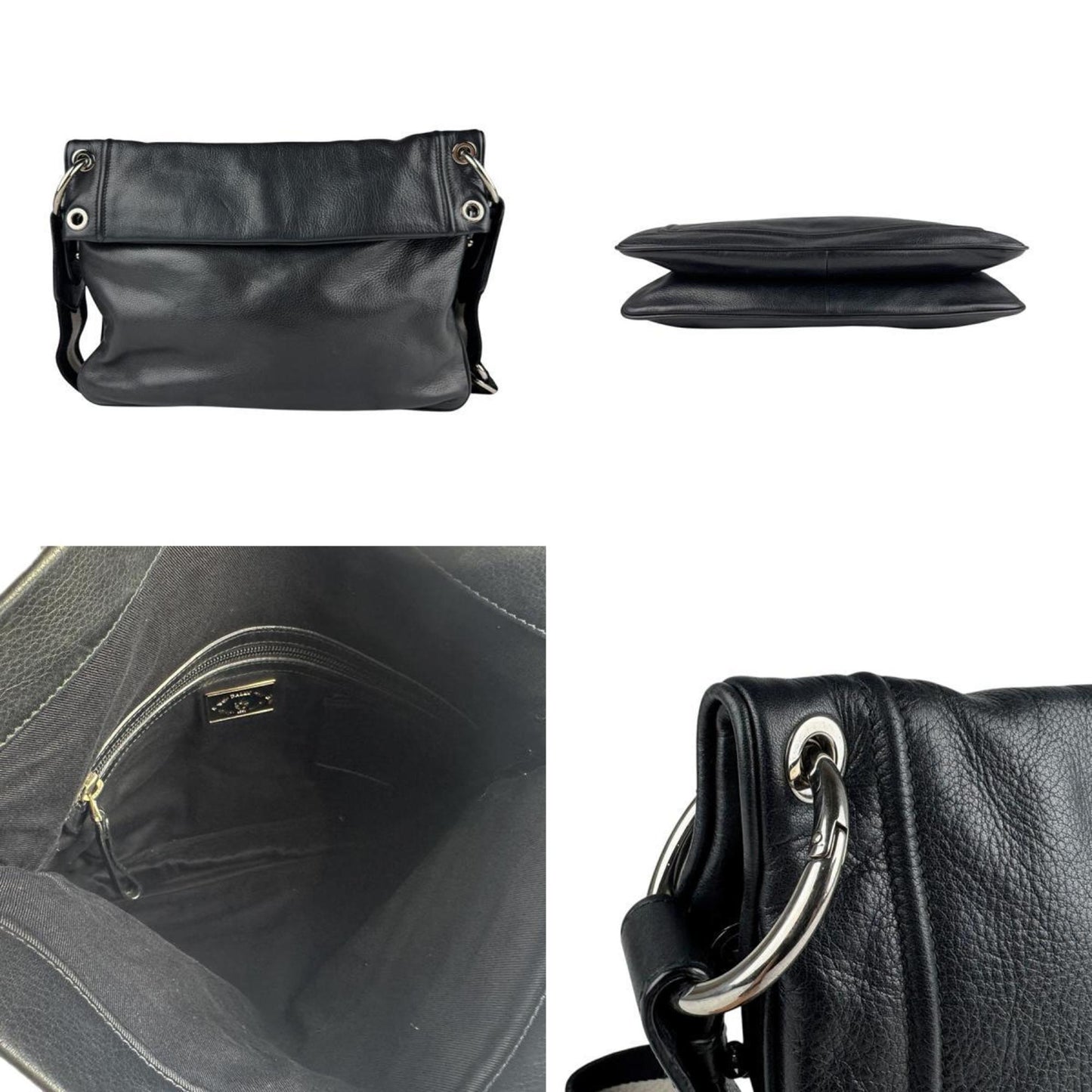 Bally Black Canvas, Leather Shoulder