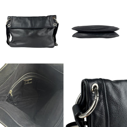 Bally Black Canvas, Leather Shoulder