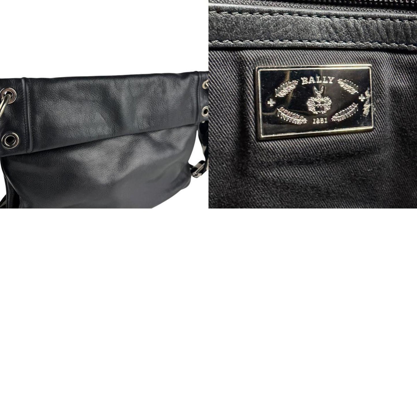 Bally Black Canvas, Leather Shoulder