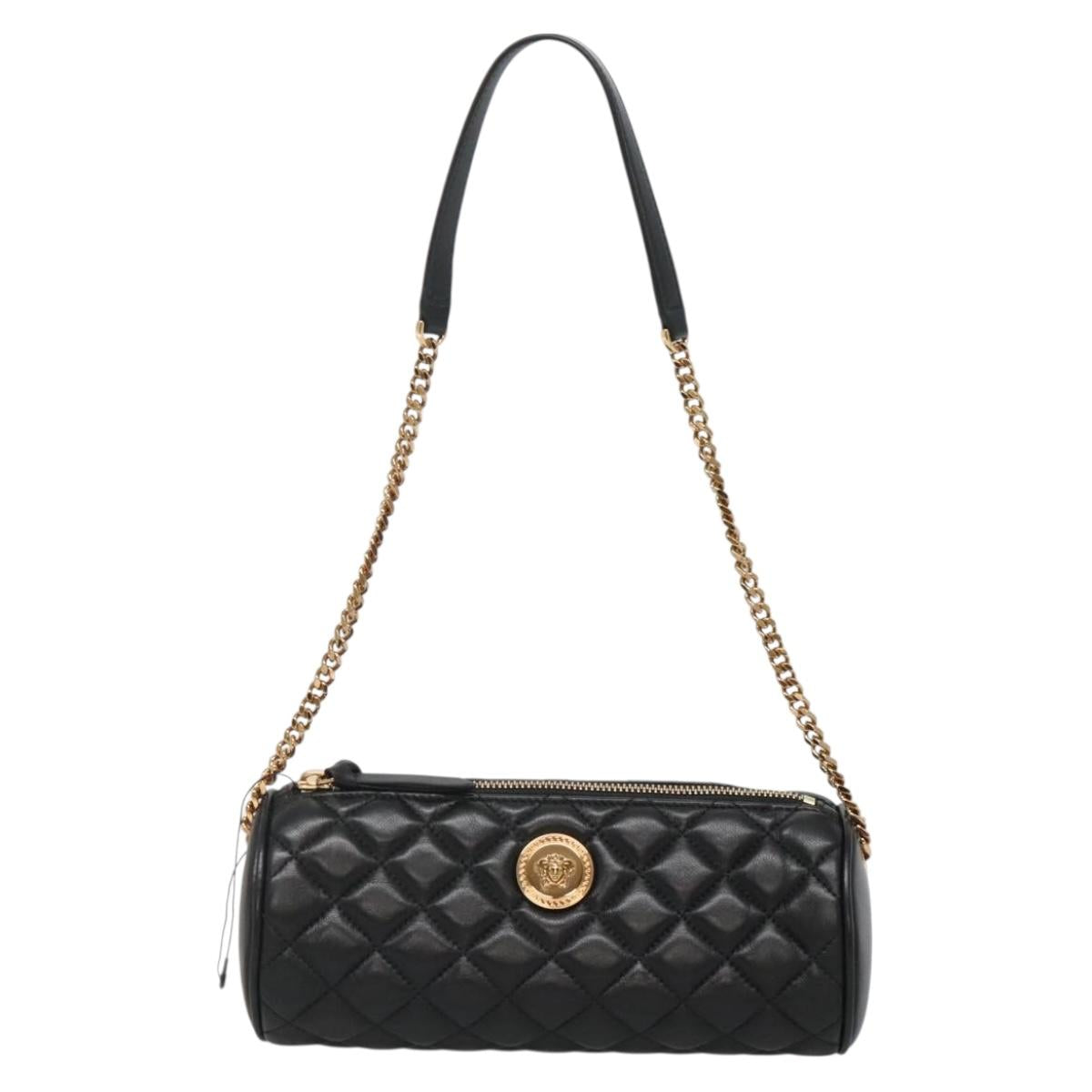 Versace Black Leather Medusa