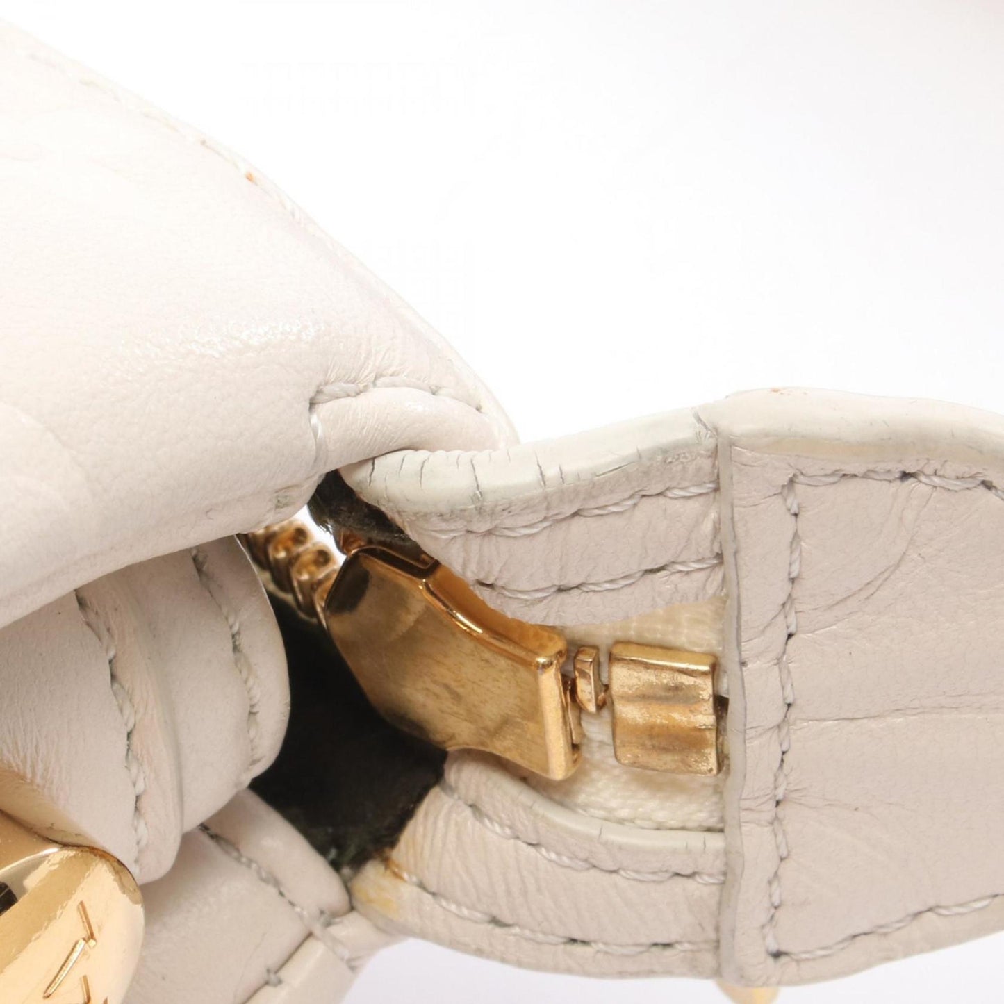 Louis Vuitton White Leather Coussin