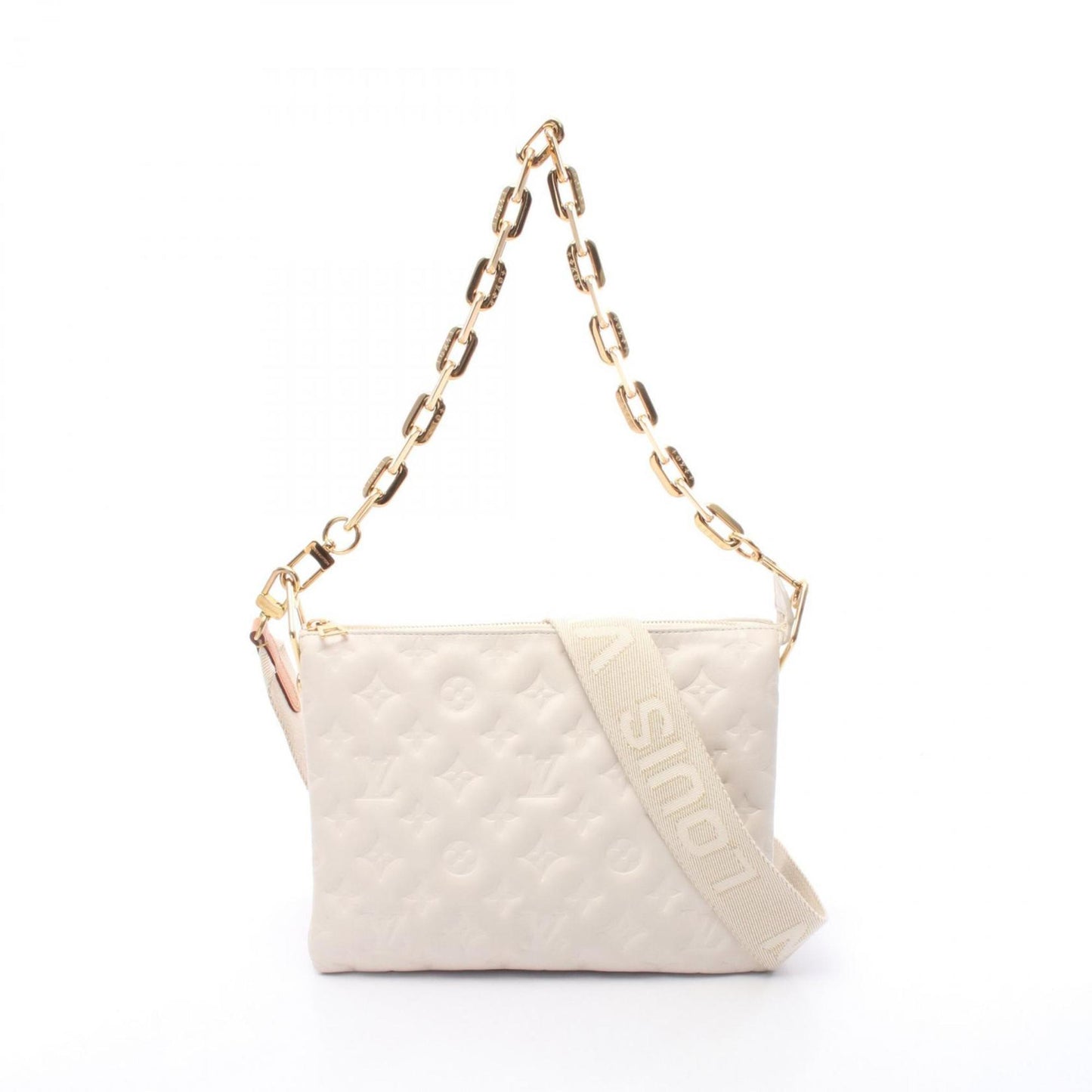 Louis Vuitton White Leather Coussin