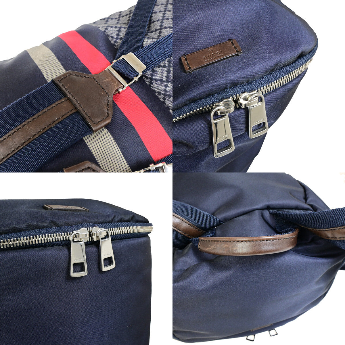 Gucci Blue Nylon Travel Backpack