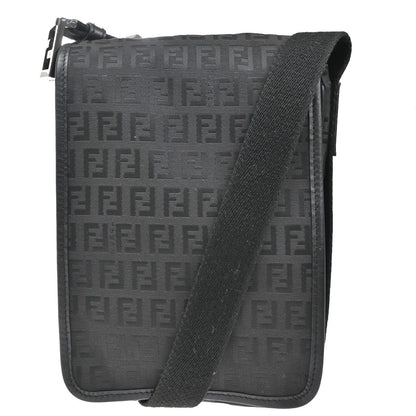 Fendi Black Canvas Ff Shoulder Bag