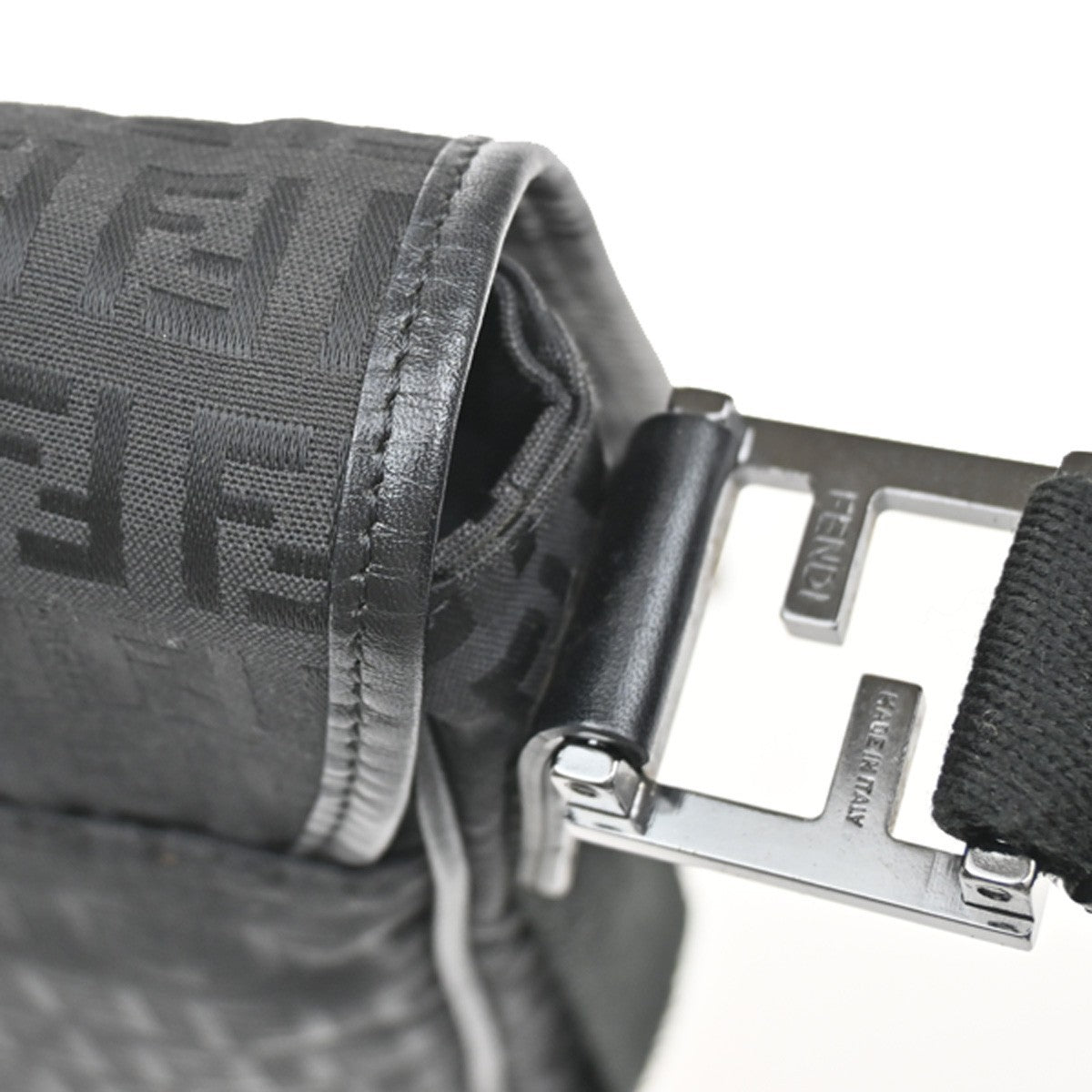 Fendi Black Canvas Ff Shoulder Bag