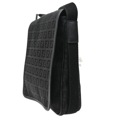 Fendi Black Canvas Ff Shoulder Bag