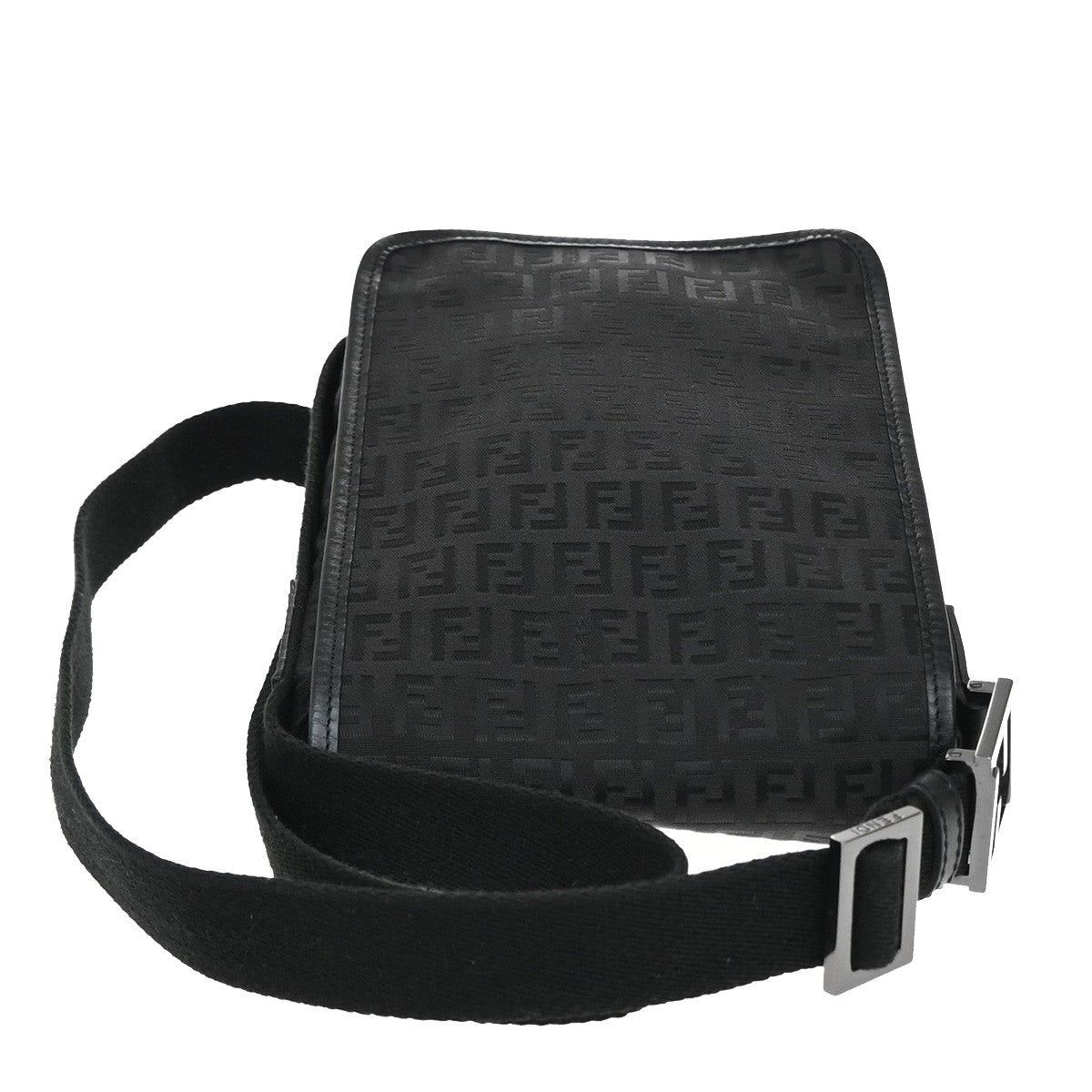 Fendi Black Canvas Ff Shoulder Bag