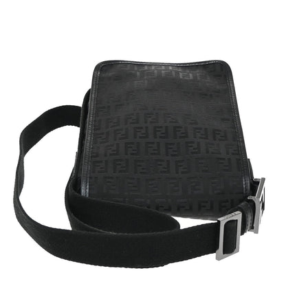 Fendi Black Canvas Ff Shoulder Bag
