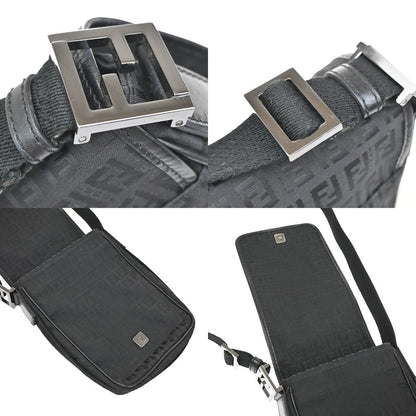 Fendi Black Canvas Ff Shoulder Bag