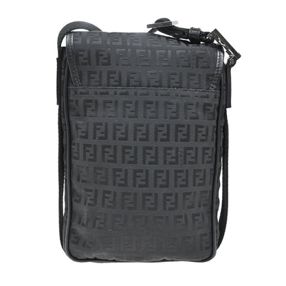Fendi Black Canvas Ff Shoulder Bag