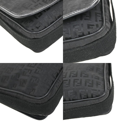Fendi Black Canvas Ff Shoulder Bag