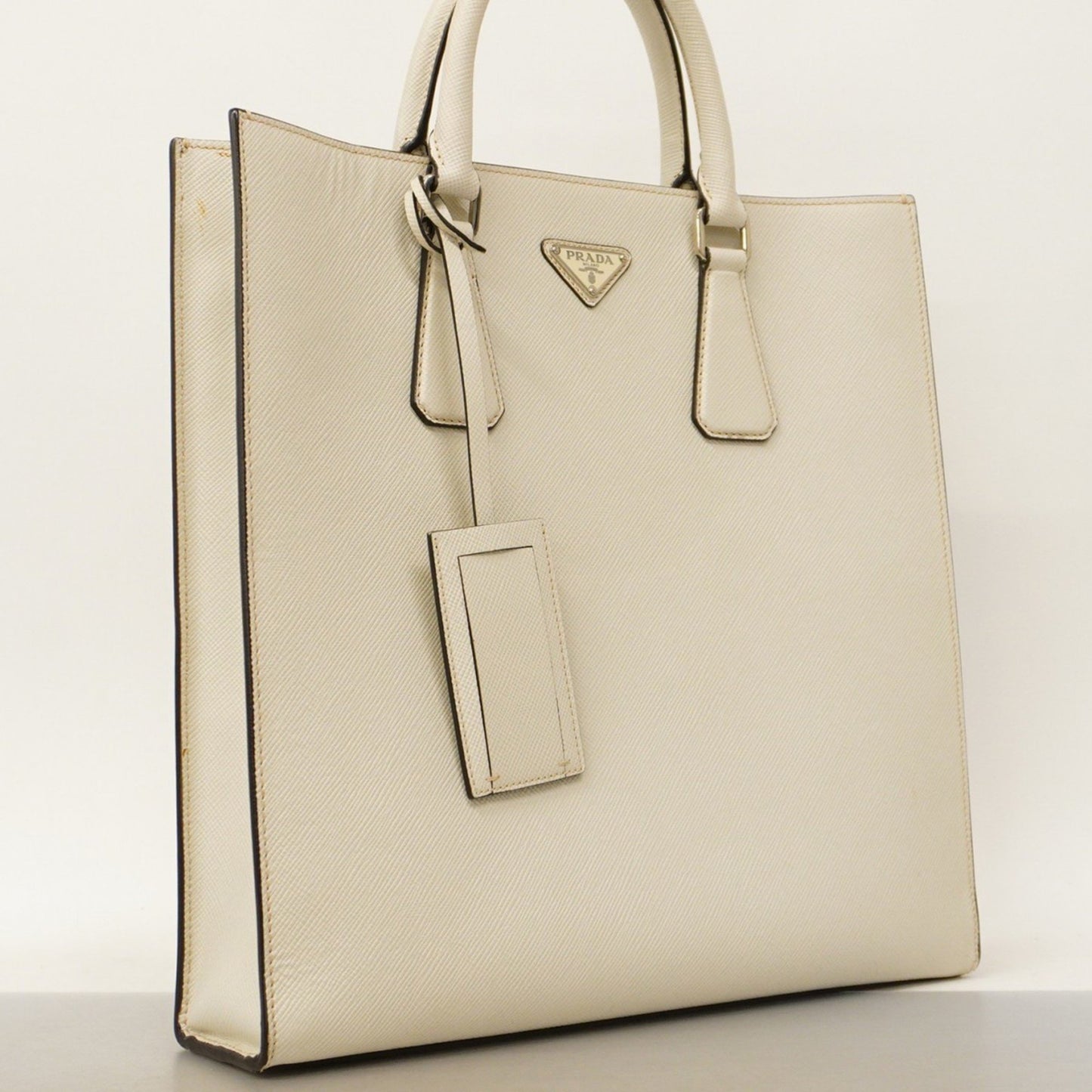 Prada White Leather Saffiano