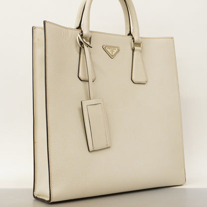 Prada White Leather Saffiano
