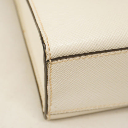 Prada White Leather Saffiano