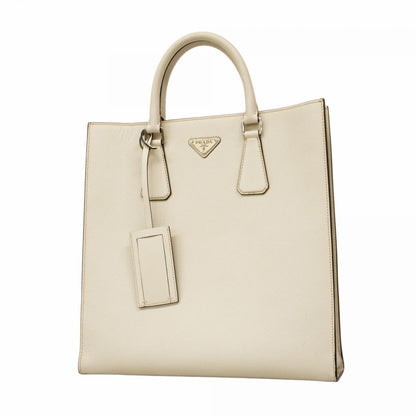 Prada White Leather Saffiano