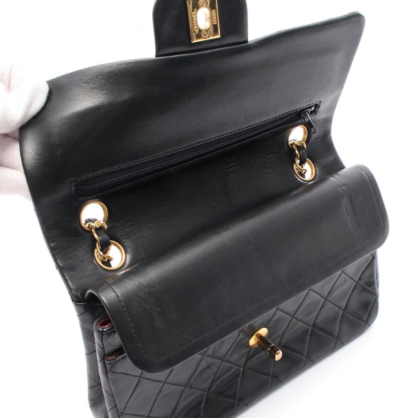 Chanel Black Leather Timeless 23