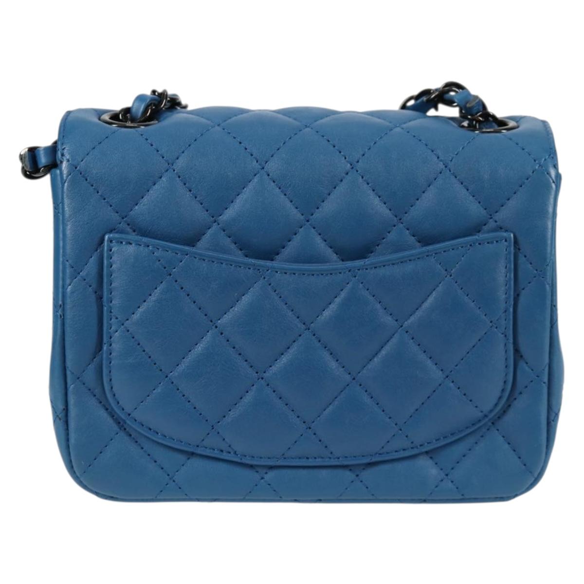 Chanel Blue Leather Single Flap