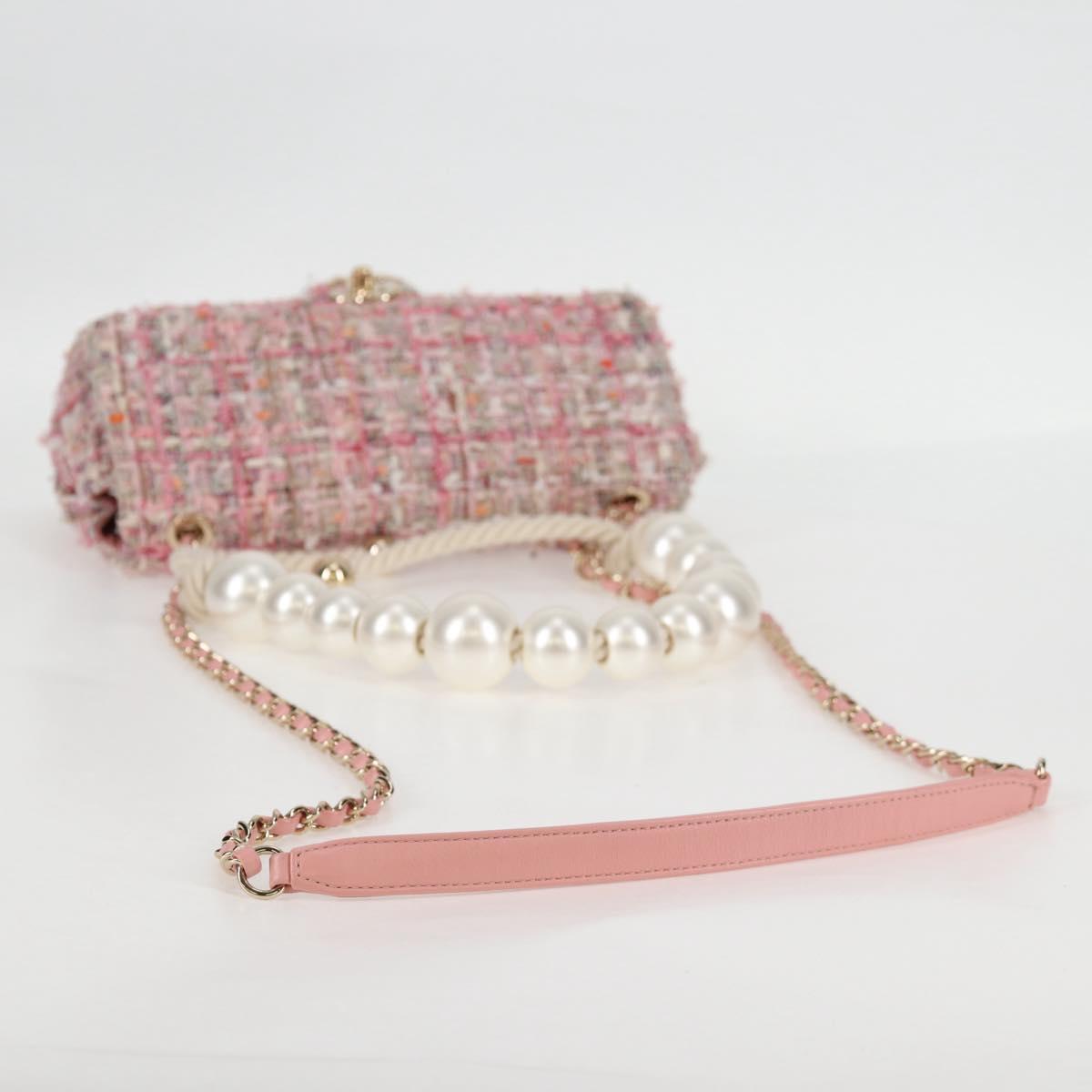 Chanel Pink Tweed Pearl Bag