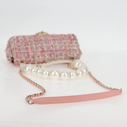 Chanel Pink Tweed Pearl Bag