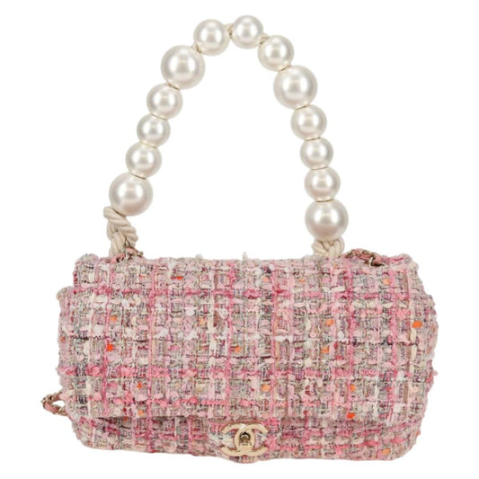 Chanel Pink Tweed Pearl Bag