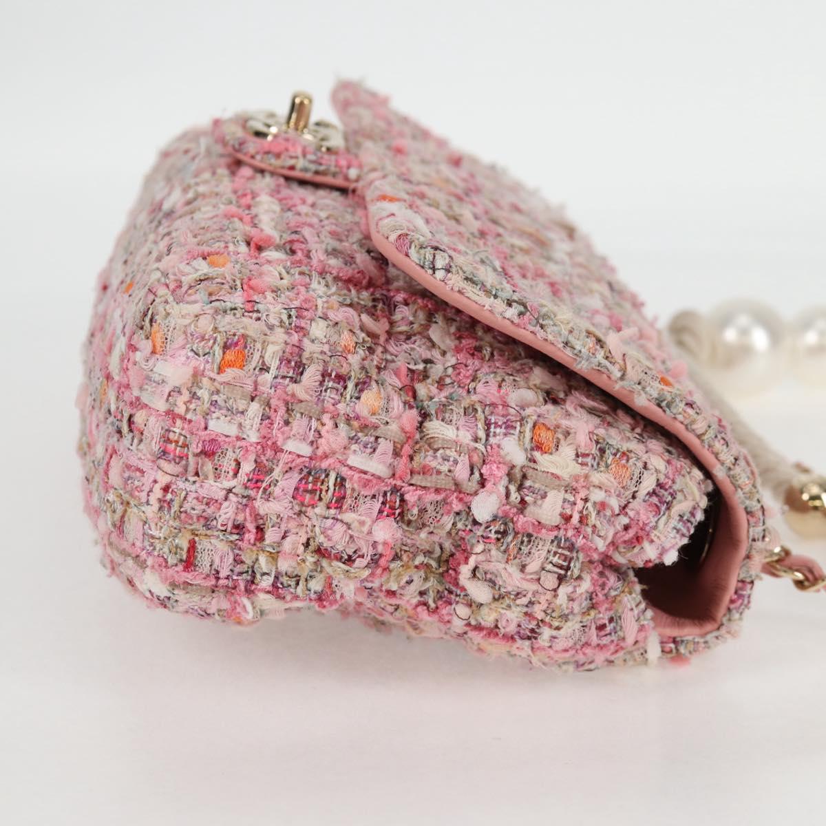 Chanel Pink Tweed Pearl Bag