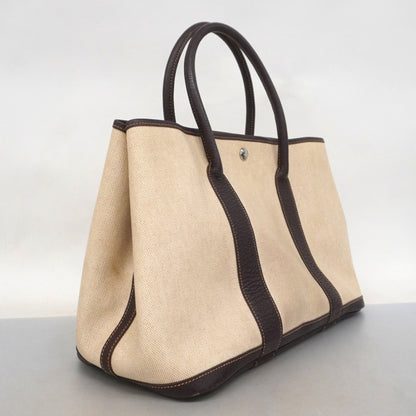 Hermès Brown Canvas Garden Party