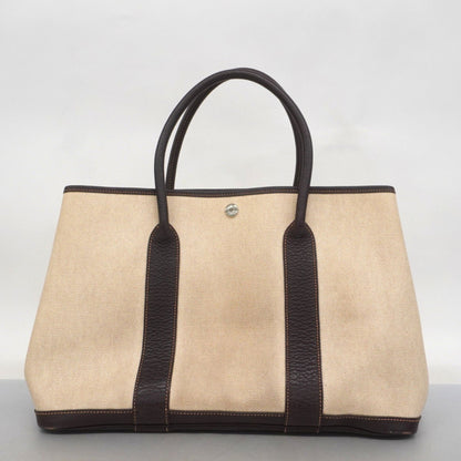 Hermès Brown Canvas Garden Party