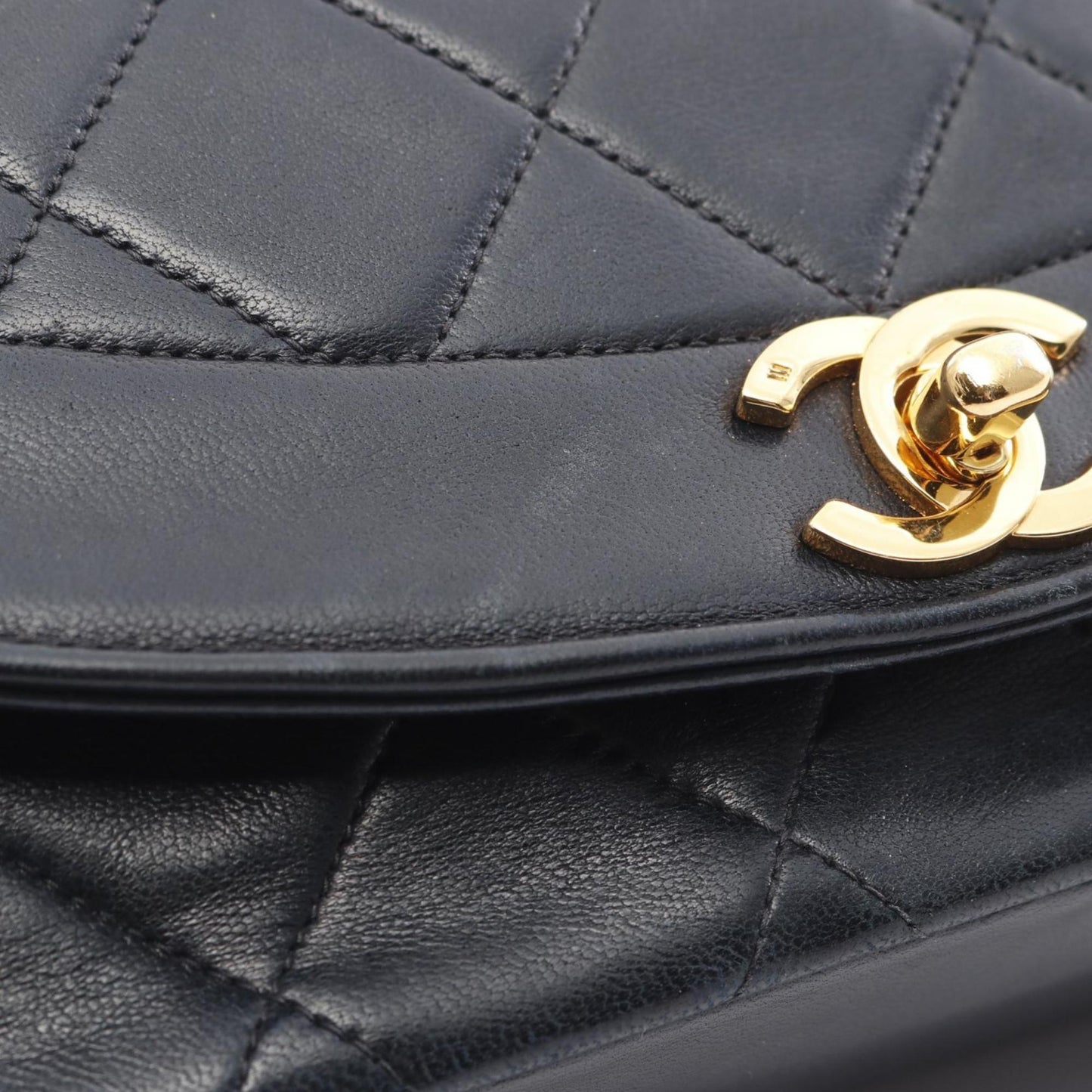 Chanel Black Leather Diana