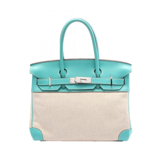 Hermès Brown Canvas, Leather Birkin 30