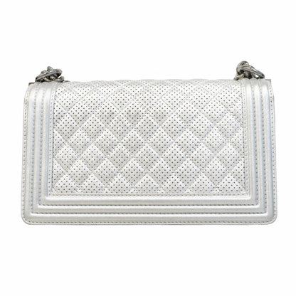 Chanel White Leather Boy