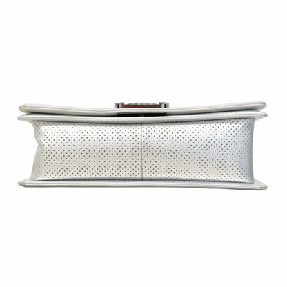 Chanel White Leather Boy