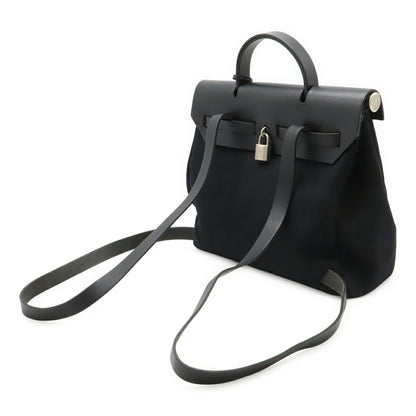 Hermès Black Canvas Herbag