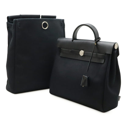 Hermès Black Canvas Herbag