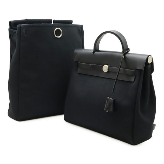 Hermès Black Canvas Herbag