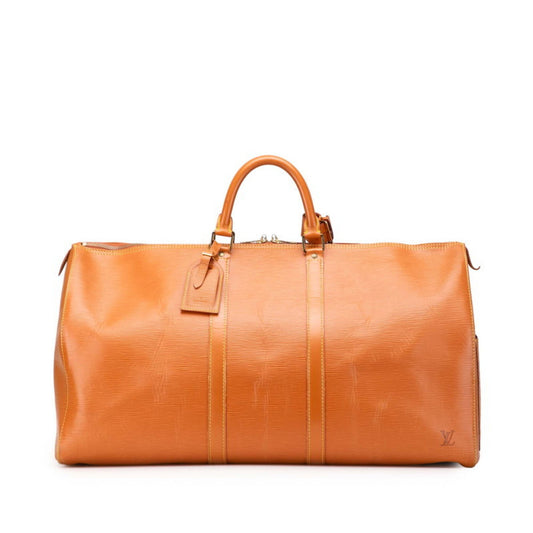 Louis Vuitton Brown Leather Keepall 55