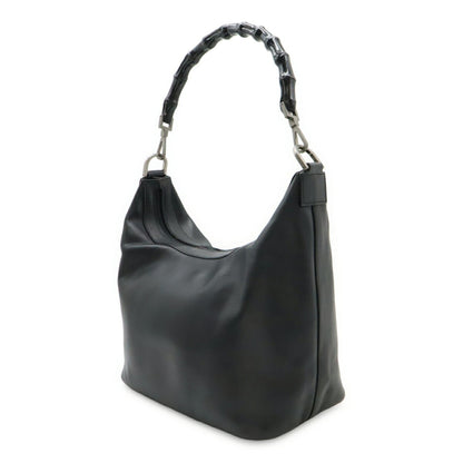 Gucci Black Leather Bamboo