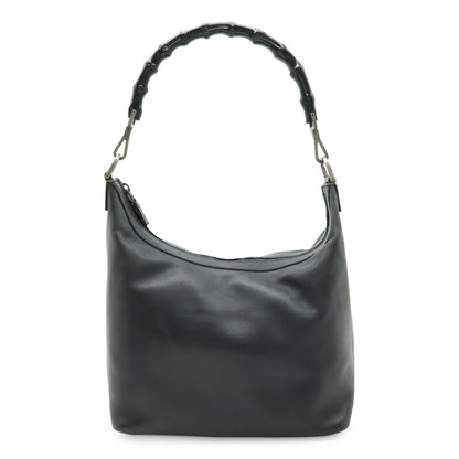 Gucci Black Leather Bamboo