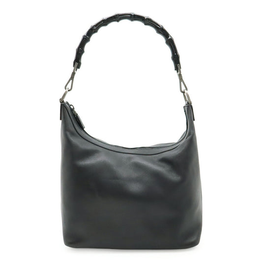 Gucci Black Leather Bamboo