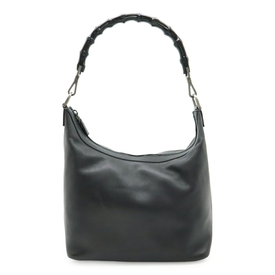 Gucci Black Leather Bamboo