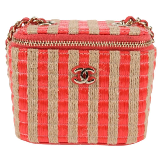Chanel Red Canvas Vanity